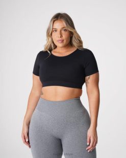 NVGTN Fitness kadınlar arkası açık tişört siyah 2T4TB77