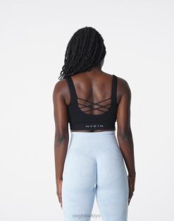 NVGTN Fitness kadınlar arzu nervürlü dikişsiz sütyen siyah 2T4TB196