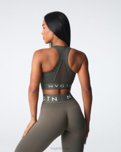 NVGTN Fitness kadınlar eski spor dikişsiz sütyen zeytin 2T4TB23