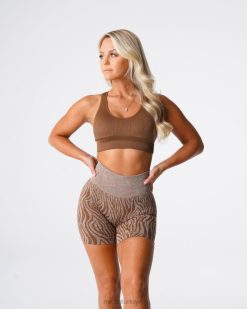 NVGTN Fitness kadınlar galaxy nervürlü dikişsiz sütyen mocha 2T4TB63