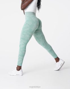 NVGTN Fitness kadınlar kamuflaj dikişsiz tayt adaçayı yeşili 2T4TB672