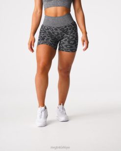 NVGTN Fitness kadınlar leopar dikişsiz şort siyah benekli 2T4TB467