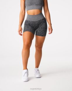 NVGTN Fitness kadınlar yılan derisi dikişsiz şort siyah benekli 2T4TB473