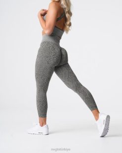 NVGTN Fitness kadınlar yılan derisi dikişsiz tayt haki yeşili 2T4TB686