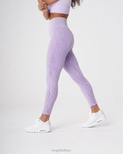 NVGTN Fitness kadınlar zebra dikişsiz tayt leylak 2T4TB690