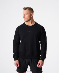 NVGTN üstler erkekler mürettebat boyunlu sweatshirt siyah 2T4TB790