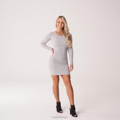 NVGTN yaşam tarzı kadınlar easy daze nervürlü midi elbise gri 2T4TB724